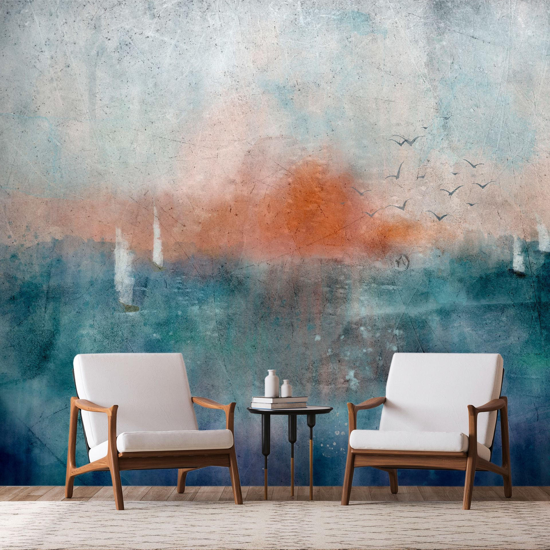 SELBSTKLEBENDE FOTOTAPETE 441/315 cm - Blau/Pink, Kunststoff/Textil (441/1cm) - KUNSTLOFT