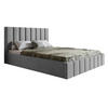 POLSTERBETT 140x200 Moris mit Kopfteil, Bettkasten Lattenrost, Hellgrau - Hellgrau, Holz/Textil (140/200cm) - Emporius