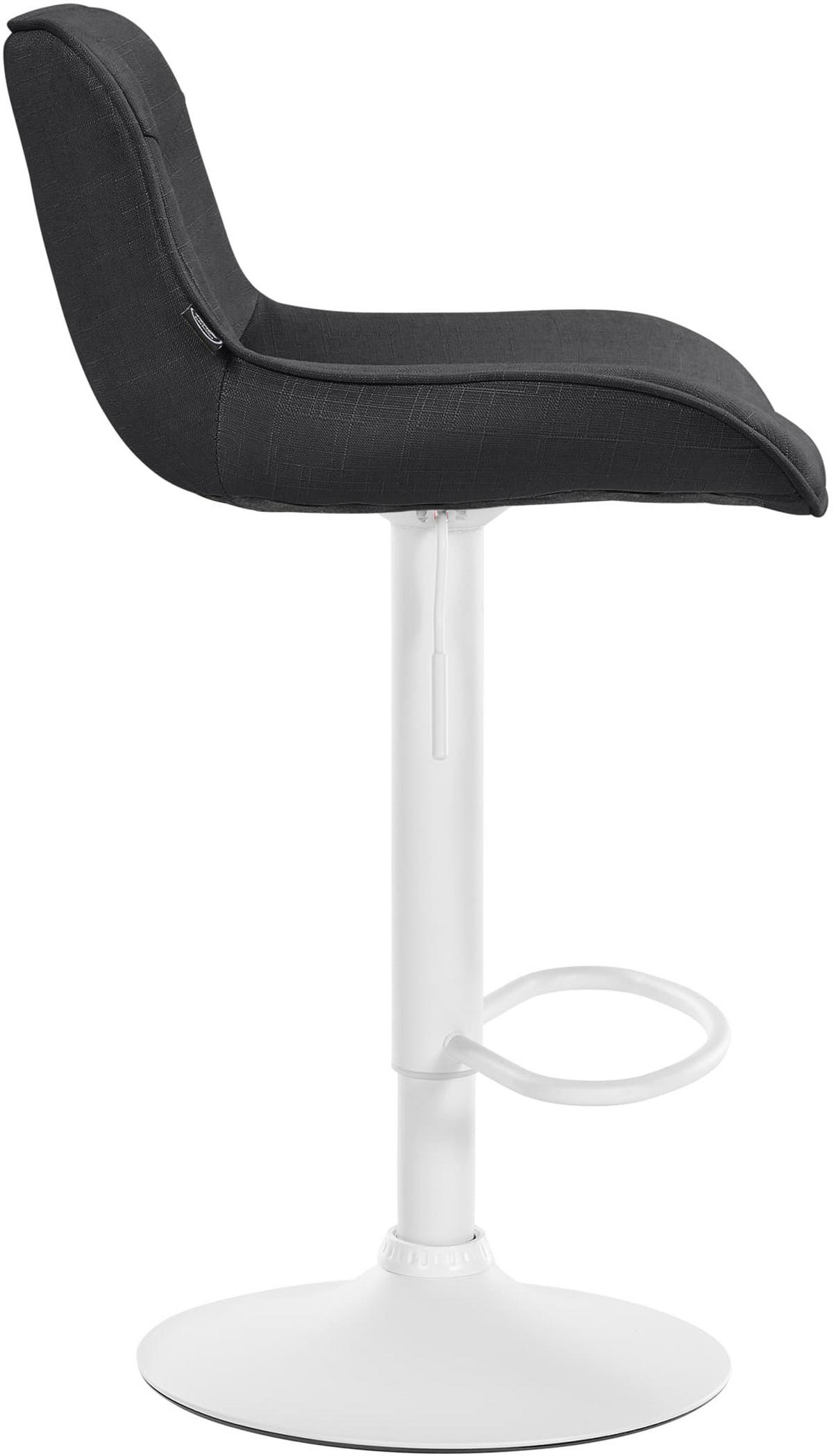 BARHOCKER Vulcano Stoff weiß dunkelgrau - Dunkelgrau/Weiß, Textil/Metall (49/106/51cm) - TPFLiving