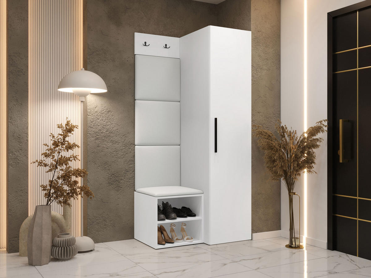 GARDEROBEN-SET Medi III - Schwarz/Weiß, Holzwerkstoff/Kunststoff (40/191/50cm) - MIRJAN24