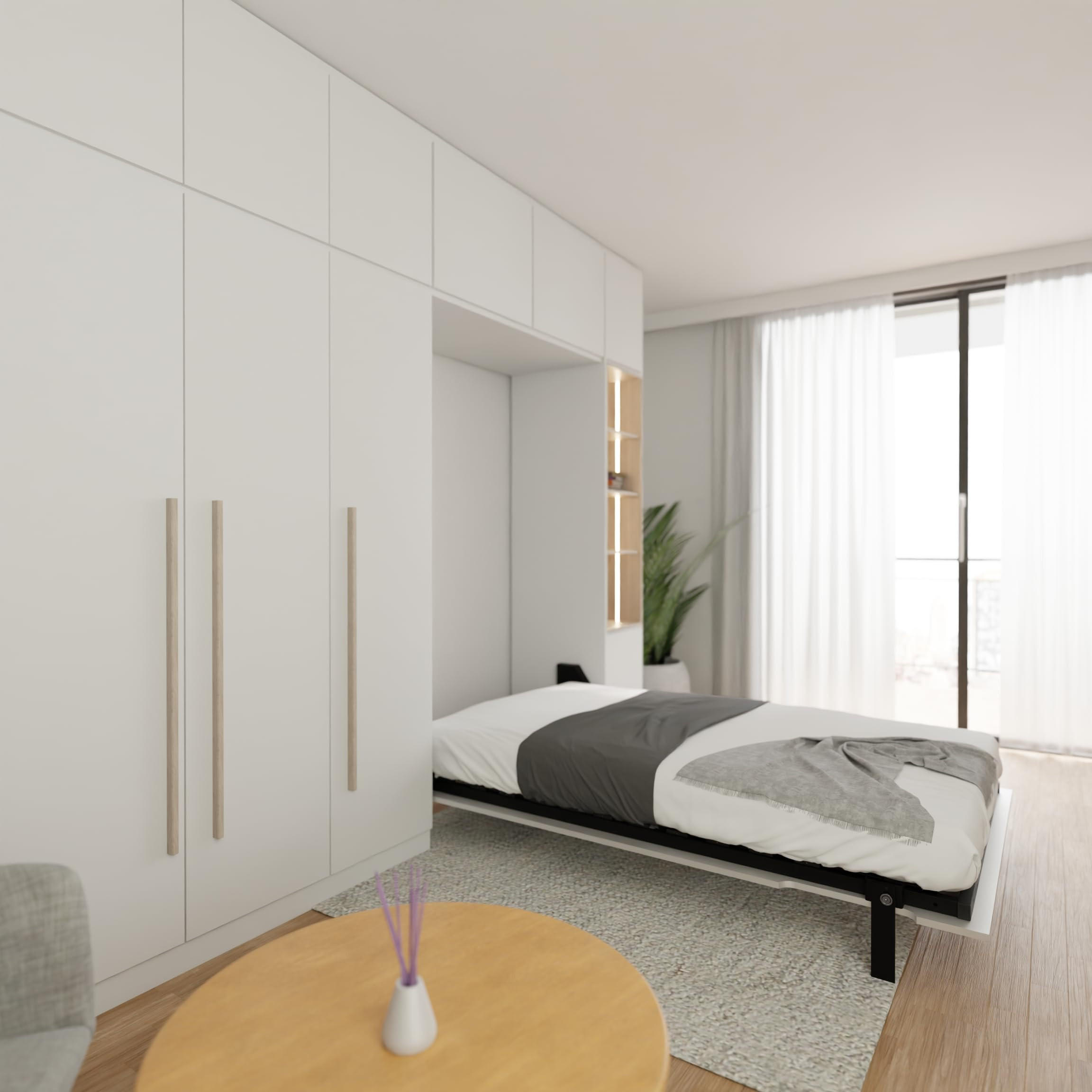 SCHRANKBETT Morphy Einbaubares 120x200 Vertikal - Weiß, Holz (120/200cm) - WallBedKing
