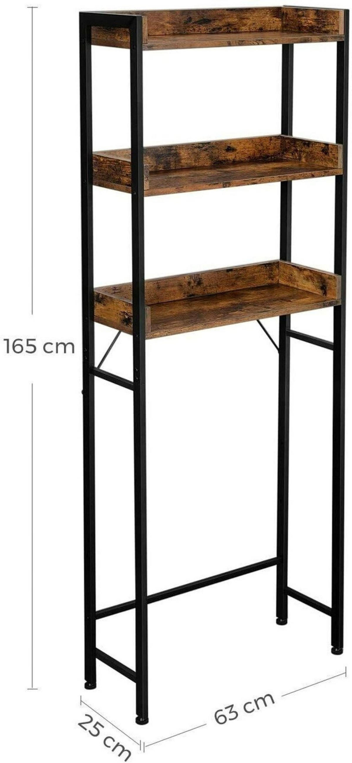 BADEZIMMERREGAL, braun 63/25/165 cm - Braun, Holzwerkstoff (63/165/25cm)