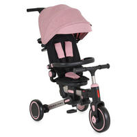 DREIRAD Flexton 5 in 1 Laufrad rosa Rückenlehne EVA-Reifen Becherhalter faltbar - Rosa, Metall (93/50/96cm)