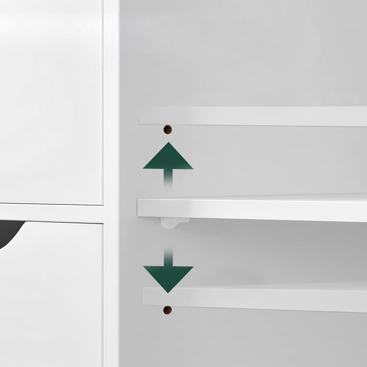 BADEZIMMERSCHRANK - Schwarz/Weiß, Holzwerkstoff/Kunststoff (60/80/30cm) - Relaxdays