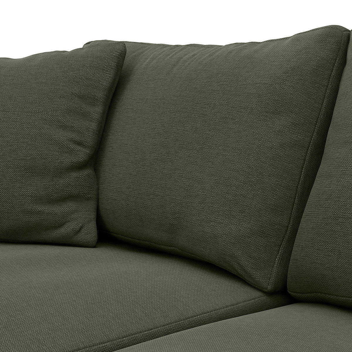 ECKSOFA mit Ottomane - Schwarz/Grau, Kunststoff/Textil (267/254cm) - home24