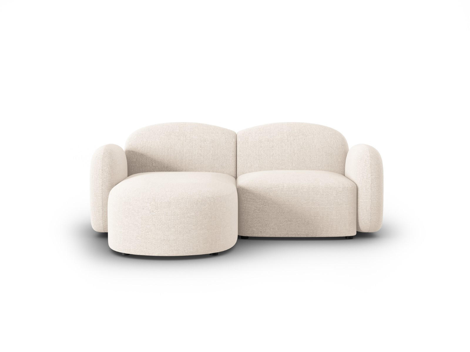 ECKSOFA links Blair aus Chenille-Stoff beige clair melange 3 Sitzplätze - Beige, Textil (155/194cm) - Micadoni
