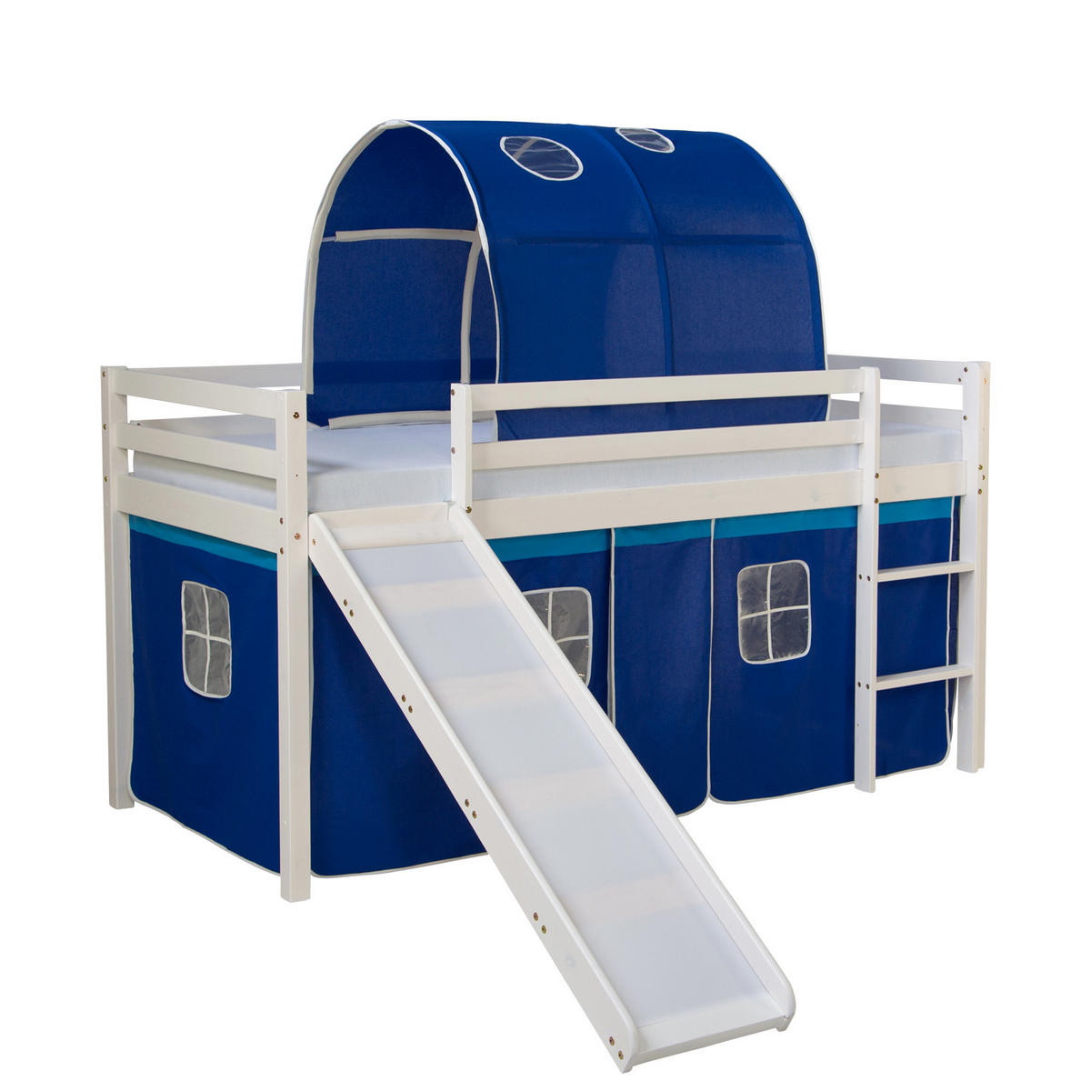 HOCHBETT 90/200 cm blau mit Lattenrost - Weiß/Dunkelblau, Holz (90/200cm) - Homestyle4u
