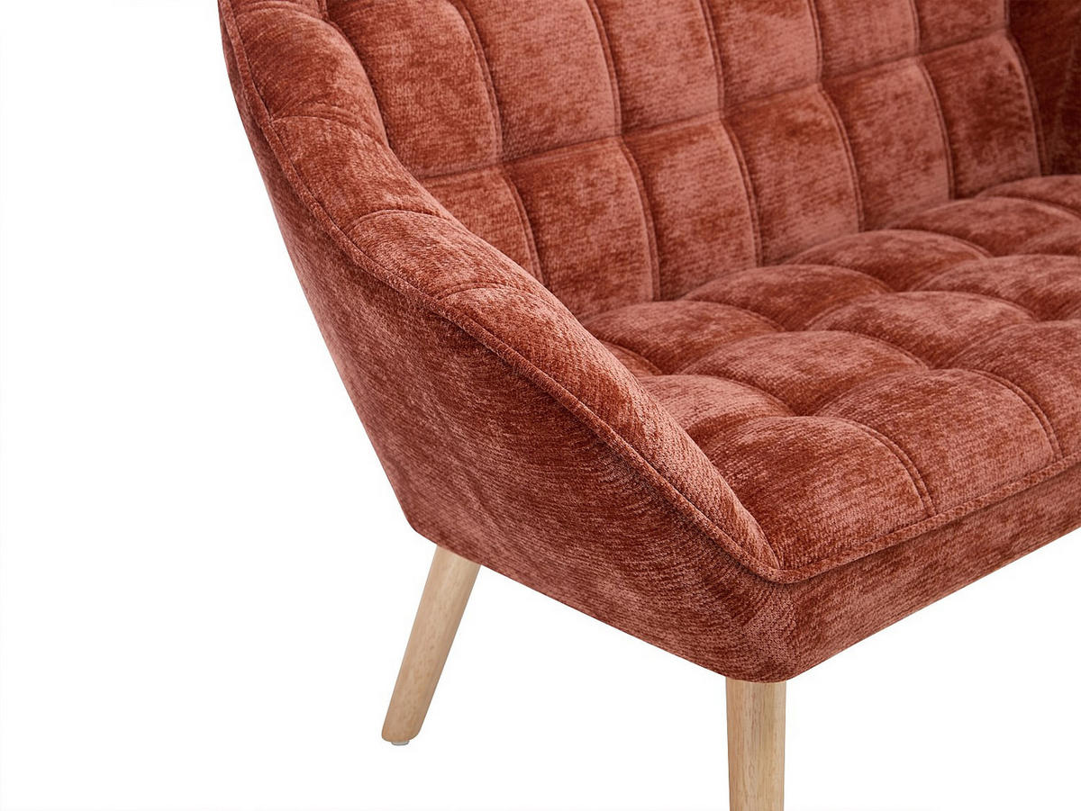 SOFA ohne Schlafmöglichkeit - -Sitzer - Stoff - Terracotta - - Terracotta, Textil (127/77/73cm) - Vente-Unique