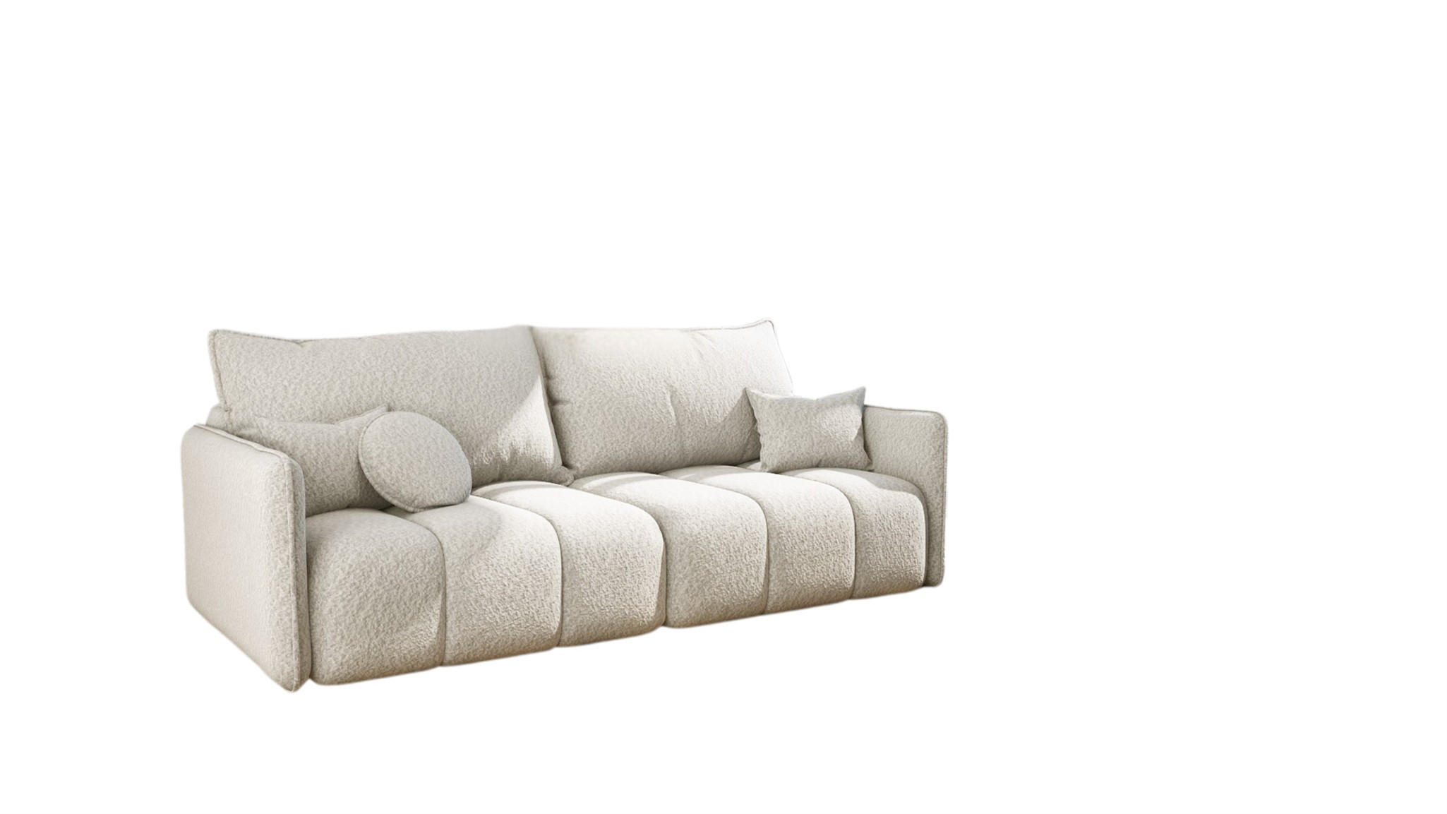 Fun Möbel Schlafsofa Creme 216x86x102 cm