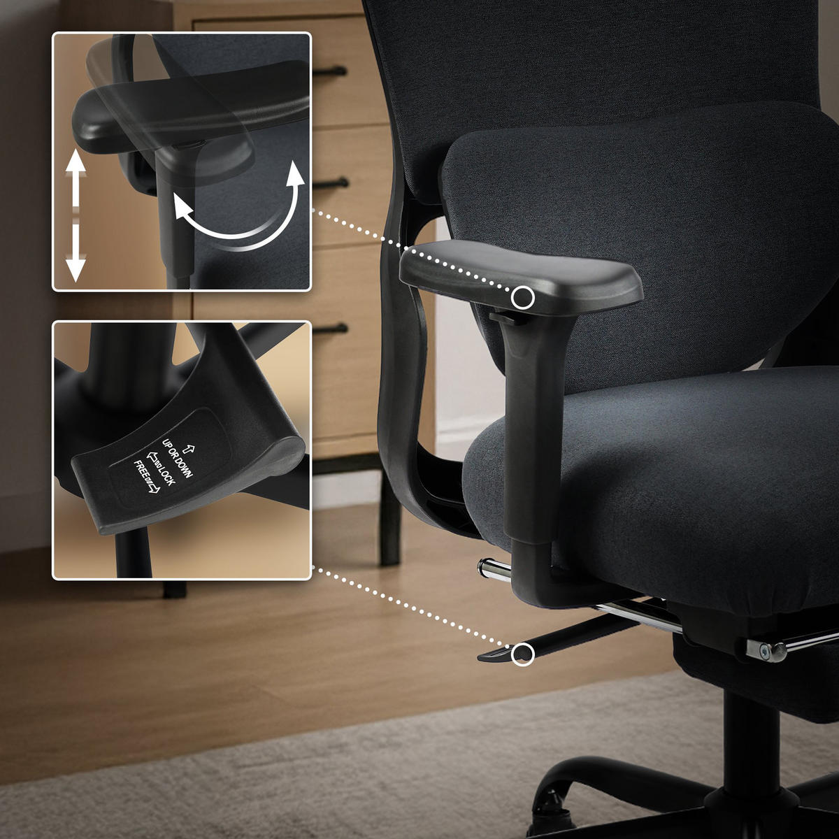BÜROSTUHL Exion schwarz/schwarz - Schwarz, Kunststoff/Metall (69/133/70cm) - TPFLiving