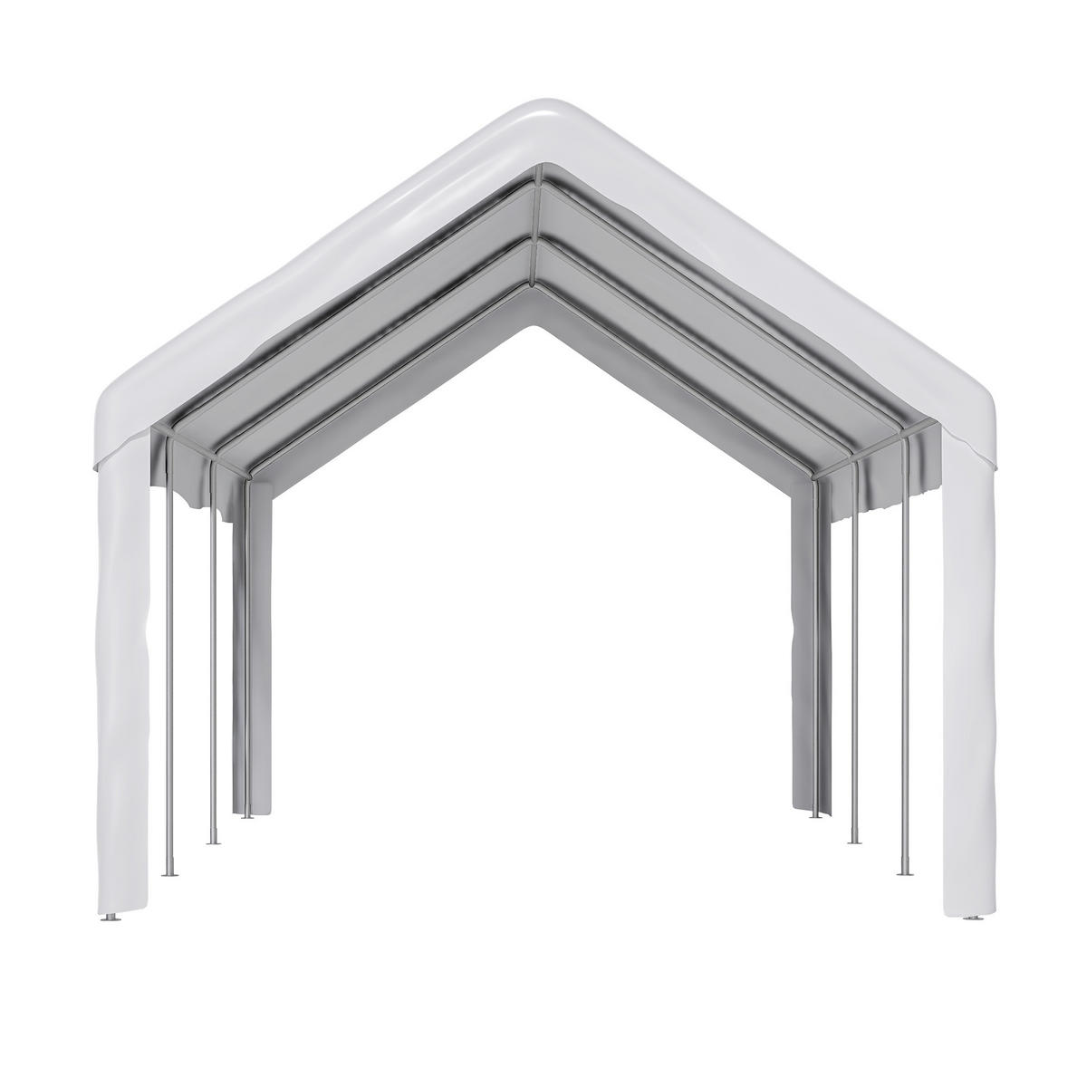 CARPORT Zeltgarage 3x6 m Grau - Weiß, Metall (299/283/598cm) - ComfortXL