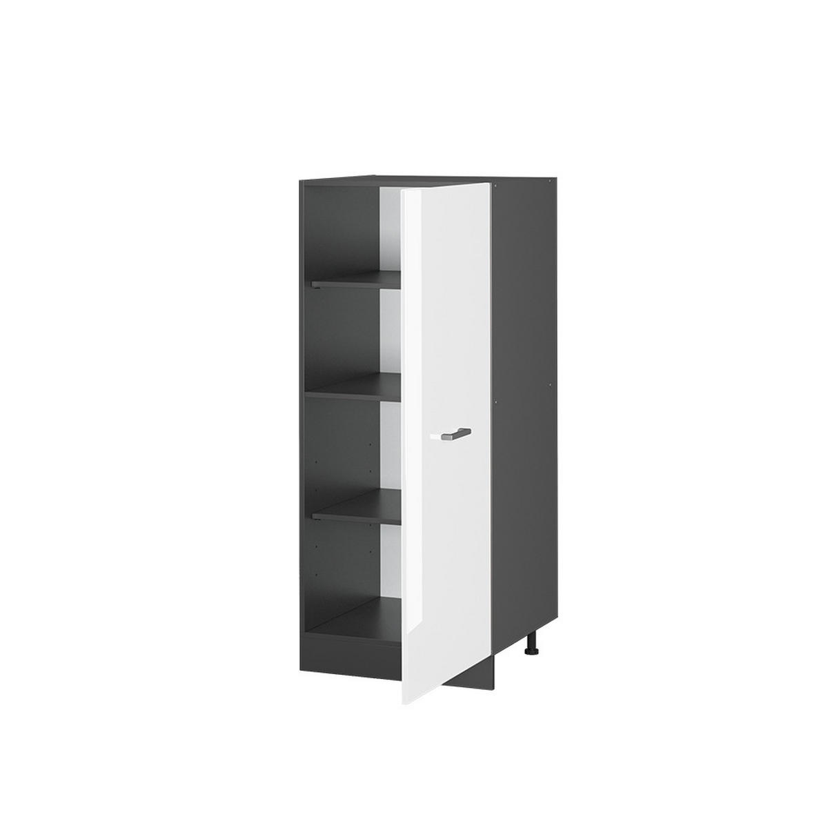 HOCHSCHRANK R-Line Weiß Hochglanz 60 cm - Weiß Hochglanz/Anthrazit, Holzwerkstoff (60/143/57cm) - Vicco