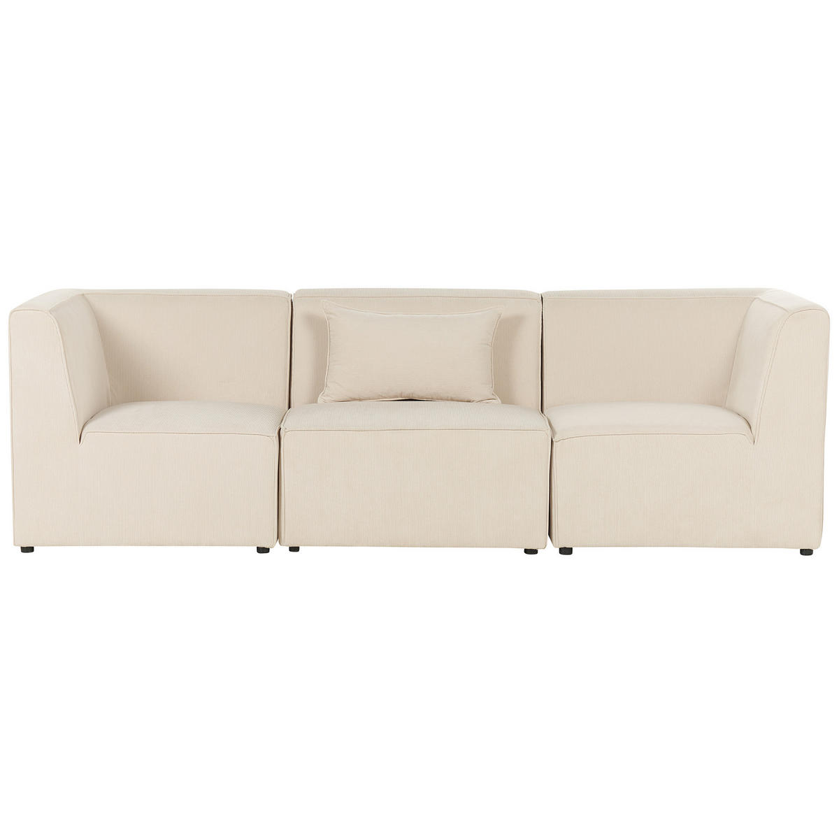 3-SITZER-SOFA Cord hellbeige Lemvig - Beige, Textil (250/78/83cm) - Beliani