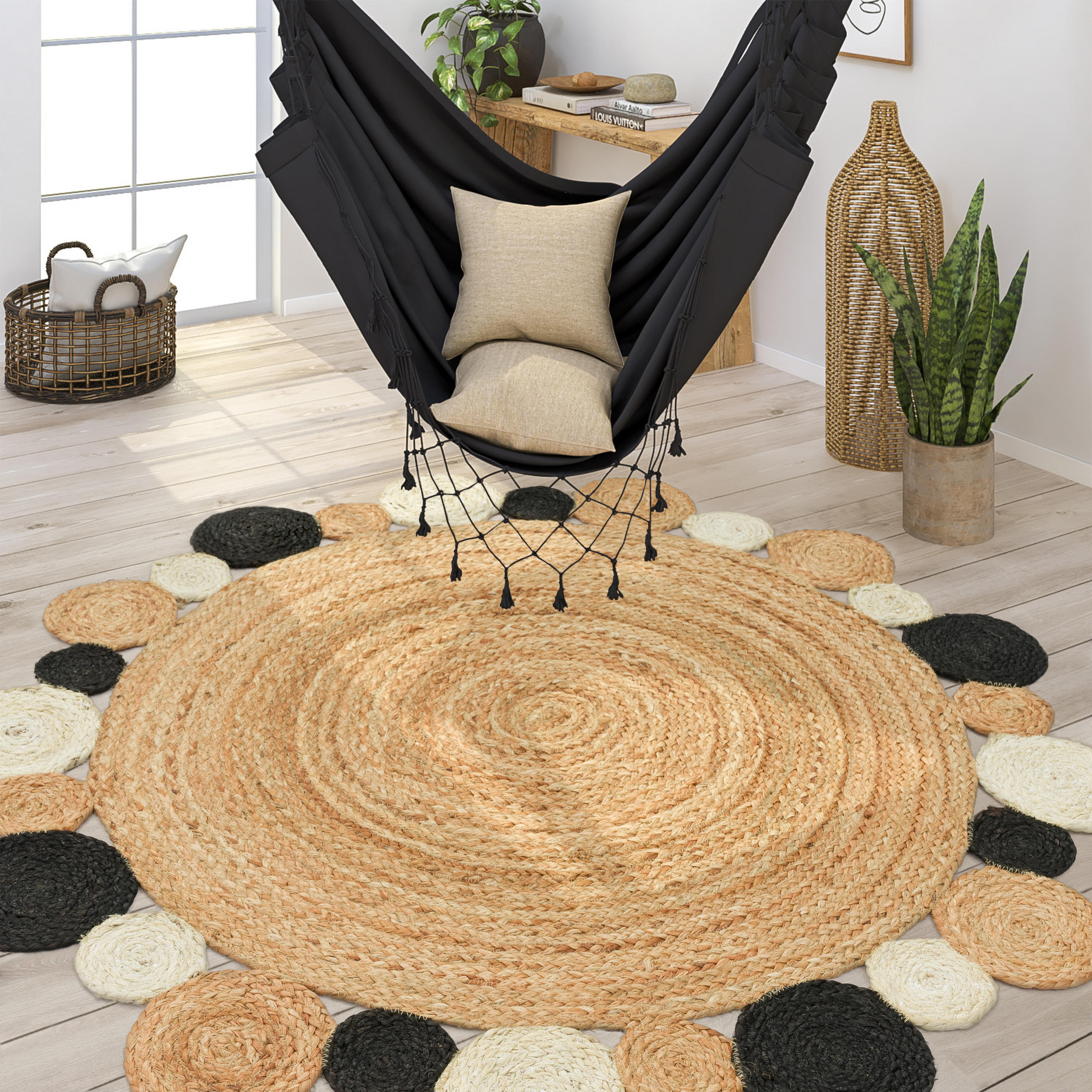 HOCHFLORTEPPICH 80/80 cm Viborg 592 - Schwarz, Textil (80/80cm) - Paco Home