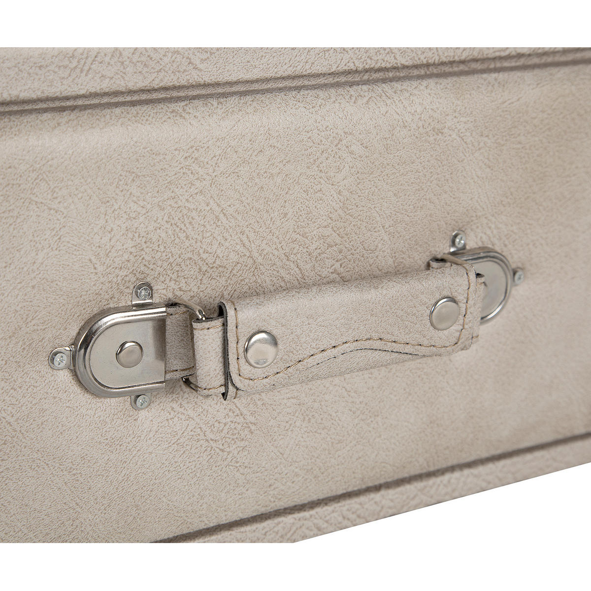 NACHTTISCH beige Kunstleder Eurostar - Beige/Schwarz, Kunststoff/Textil (50/46/35cm) - Beliani