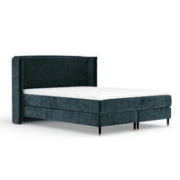 KONTINENTALBETT Ardis Dunkelgrün 200/200 cm mit Matratze und Topper - Dunkelgrün/Schwarz, Holz/Holzwerkstoff (200/200cm) - Maison de Reve