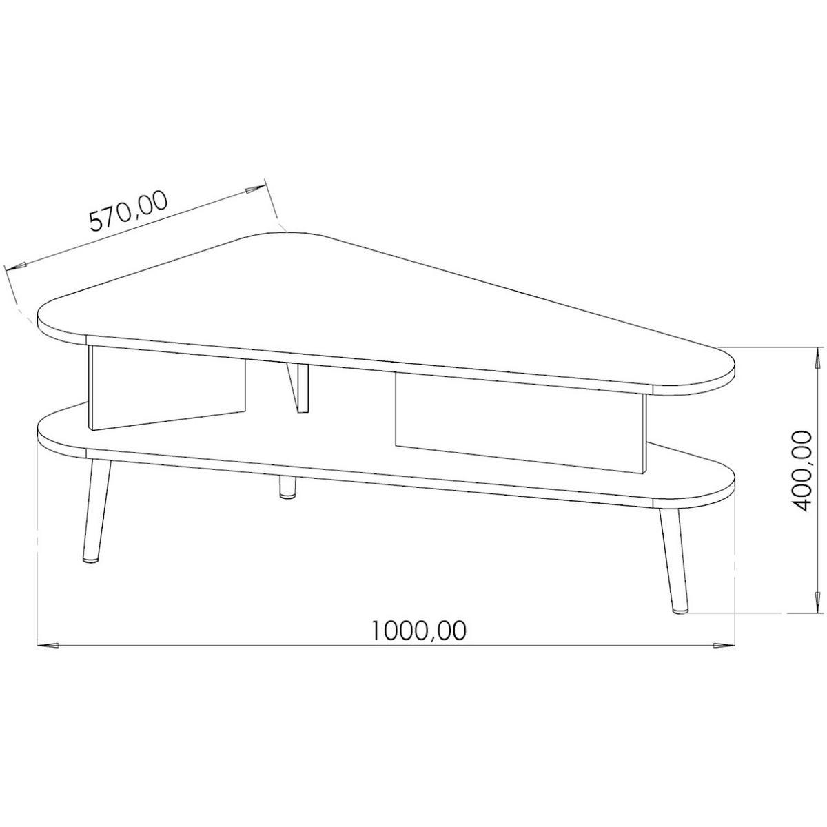 COUCHTISCH PINELLO 02 - Schwarz/Braun, Holzwerkstoff (57/100/40cm)