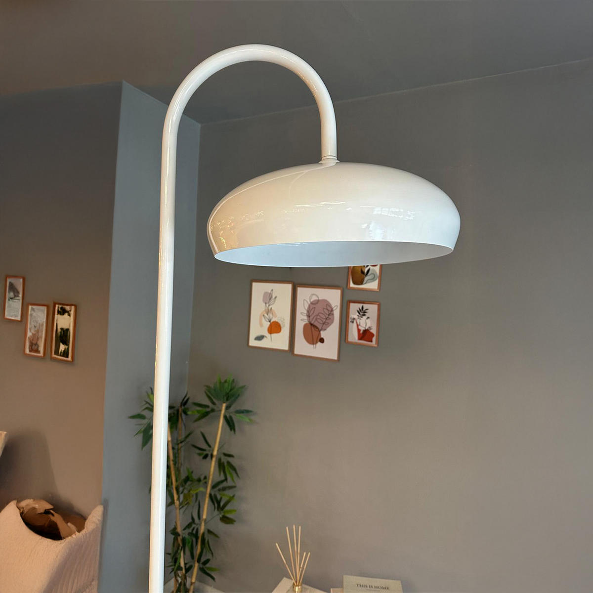 STEHLAMPE Bralo - Weiß, Metall (37/37/180cm) - Bamyum