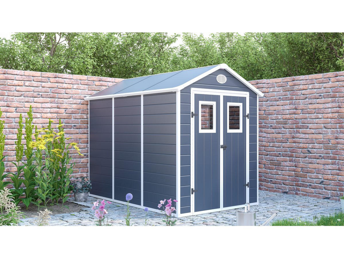 GARTENHAUS AUS HARZ texas - Anthrazit, Naturmaterialien (188/225/278cm) - Habitat Garten