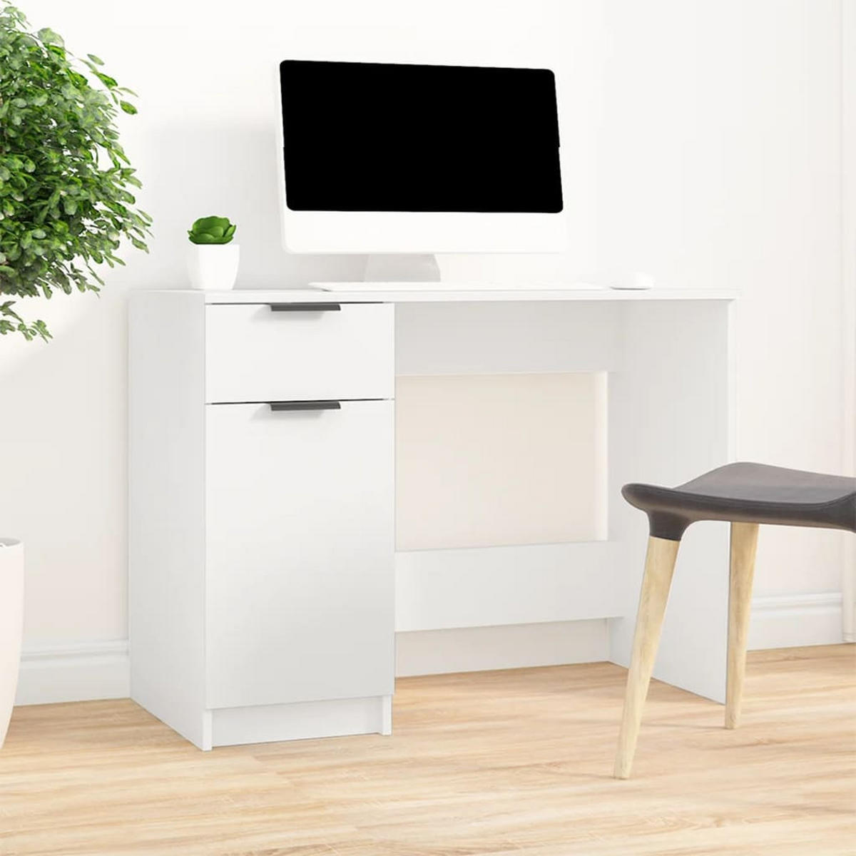 SCHREIBTISCH Weiß 100x50x75 cm Holzwerkstoff - Weiß, Holzwerkstoff (100/50/75cm) - furnicato