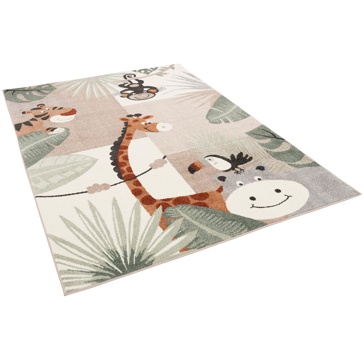 KINDER TEPPICH SOFTSTAR KIDS TIERWELT - Mintgrün, Textil (80/150cm) - Pergamon