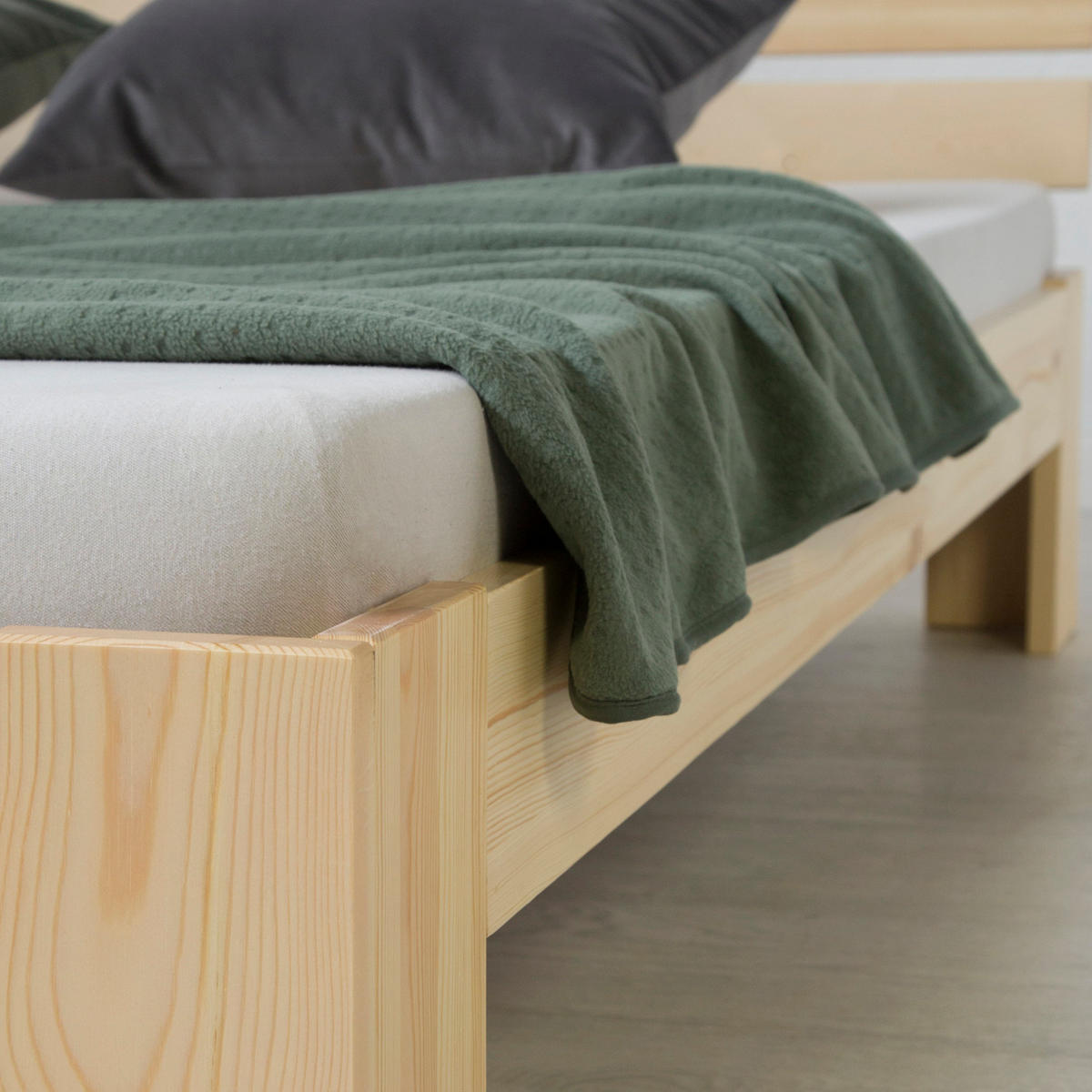 HOLZBETT mit Matratze 120/200 cm natur - Braun, Holz (120/200cm) - Homestyle4u