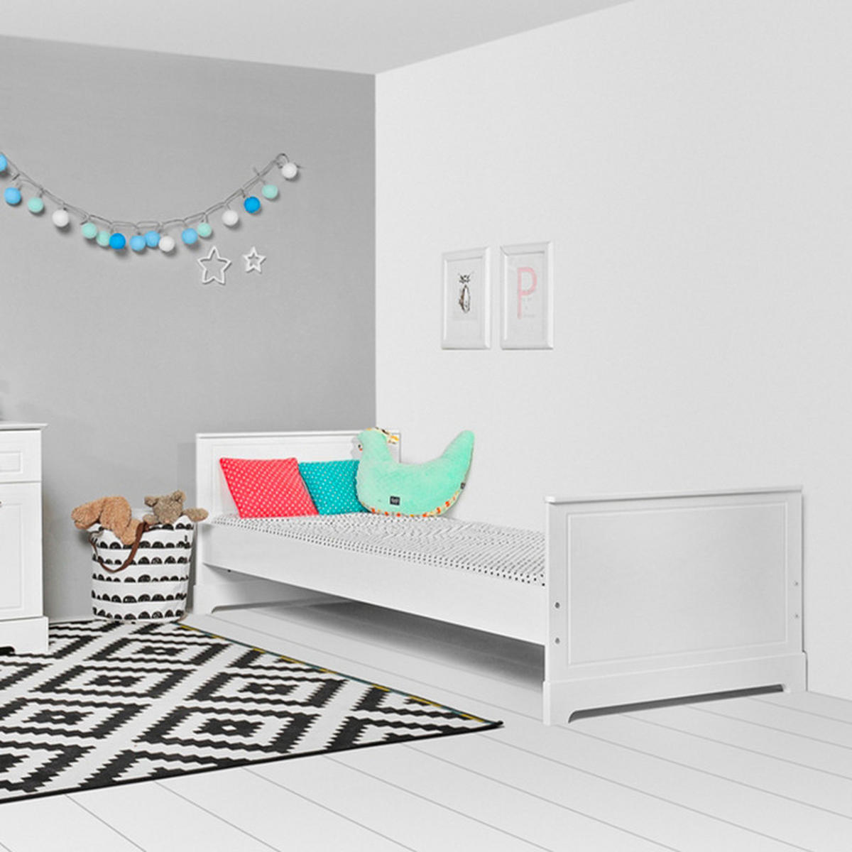 POSTEL 90/200 Bílá - bílá, kompozitní dřevo (90/200cm) - Petits-meubles