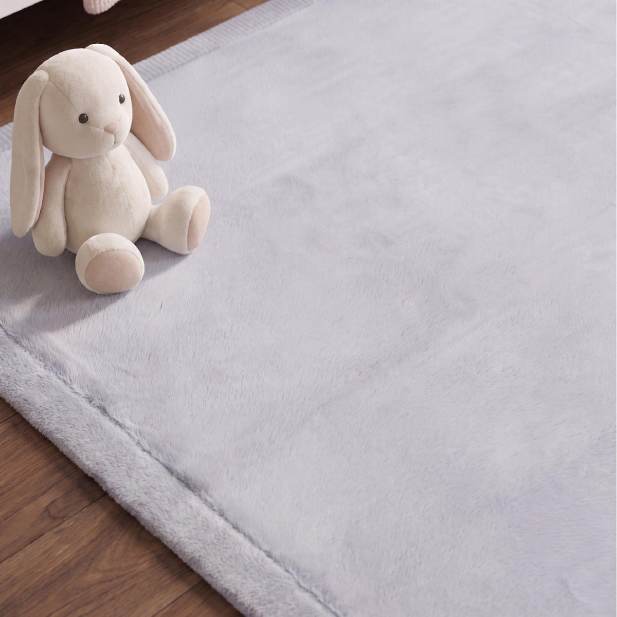 KINDERTEPPICH FLUFFIN hellgrau kuschelig waschbar 120/170 cm - Hellgrau, Textil (120/170cm) - Tapiso