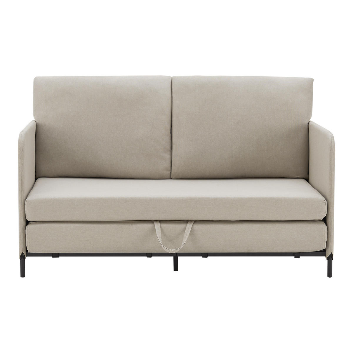 SCHLAFSOFA Soini - Beige, Textil/Metall (125/78/67cm) - [en.casa]