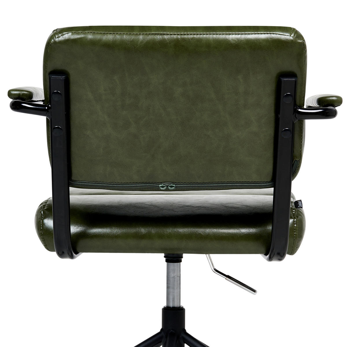 SCHREIBTISCHSTUHL Grün Candor - Dunkelgrün/Silberfarben, Kunststoff (47/74/45cm) - Beliani