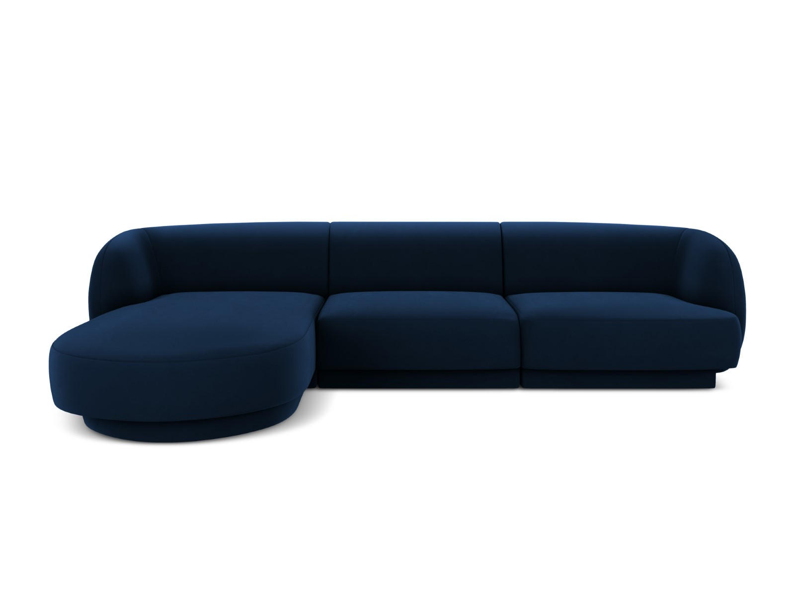 ECKSOFA links Miley aus Samt königsblau 4 Sitzplätze - Blau, Textil (156/255cm) - Micadoni