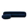 ECKSOFA links Miley aus Samt königsblau 4 Sitzplätze - Blau, Textil (156/255cm) - Micadoni
