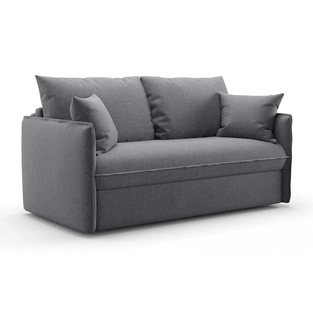 SCHLAFSOFA 3-sitzer mit express-Öffnung in stoff mika 185/104/90 cm - Grau, Holz (185/90/104cm) - Calicosy