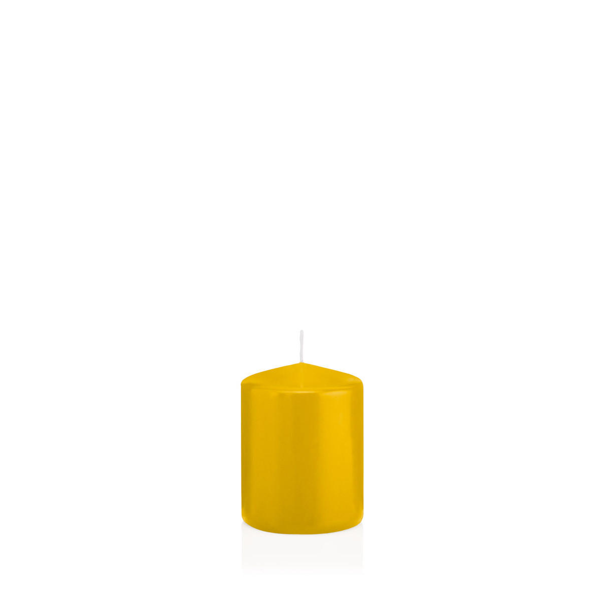 STUMPENKERZEN Dotter Gelb Ø 58 x 80 mm, 16 Stück - Gelb, Paraffin (6/8cm) - Wiedemann Kerzen