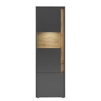 VITRINE Crisp-61 - Anthrazit, Holzwerkstoff (50/155/40cm) - Lomado