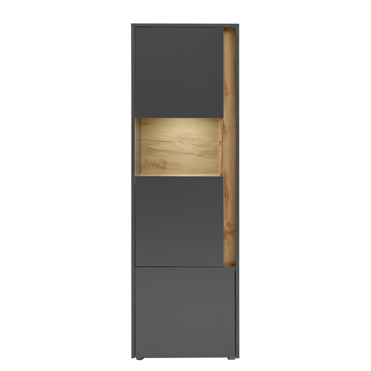 VITRINE Crisp-61 - Anthrazit, Holzwerkstoff (50/155/40cm) - Lomado