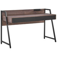 SCHREIBTISCH dunkler Holzfarbton 120/48/88 cm Harwich - Dunkelgrau, Holzwerkstoff (48/120/88cm) - Beliani