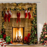 DUSCHVORHANG Weihnachten Rot Stoff Muster dekorativ Badezimmer 72 cm - Multicolor, Textil (180/180cm) - MCBOSON