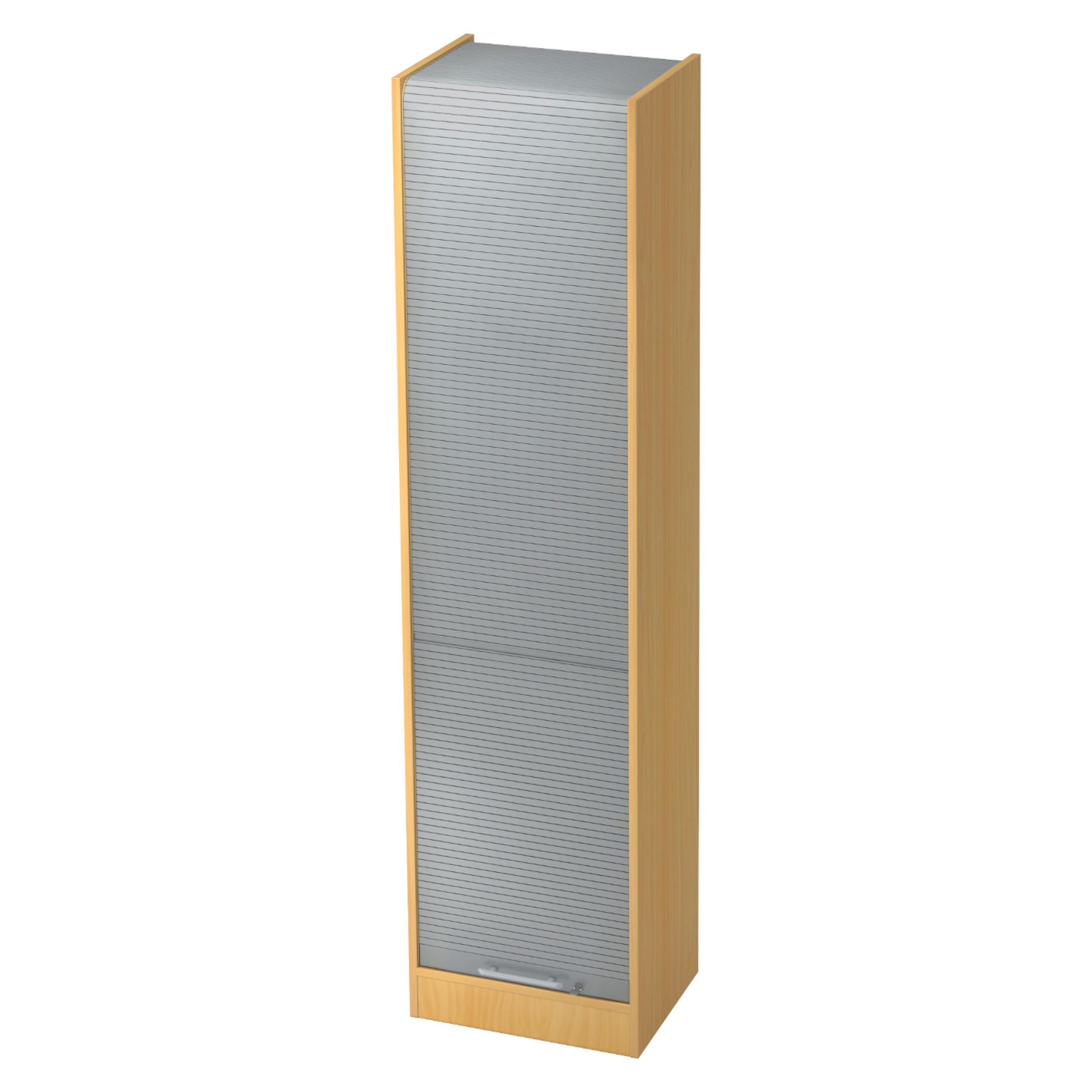 bümö Rollladenschrank Buche, Silber 50x200.4x40 cm