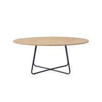 COUCHTISCH Oval NOVARIS - 110 x 66 cm Fishbone Oak - Braun, Holz (110/66/47cm) - Home Deluxe