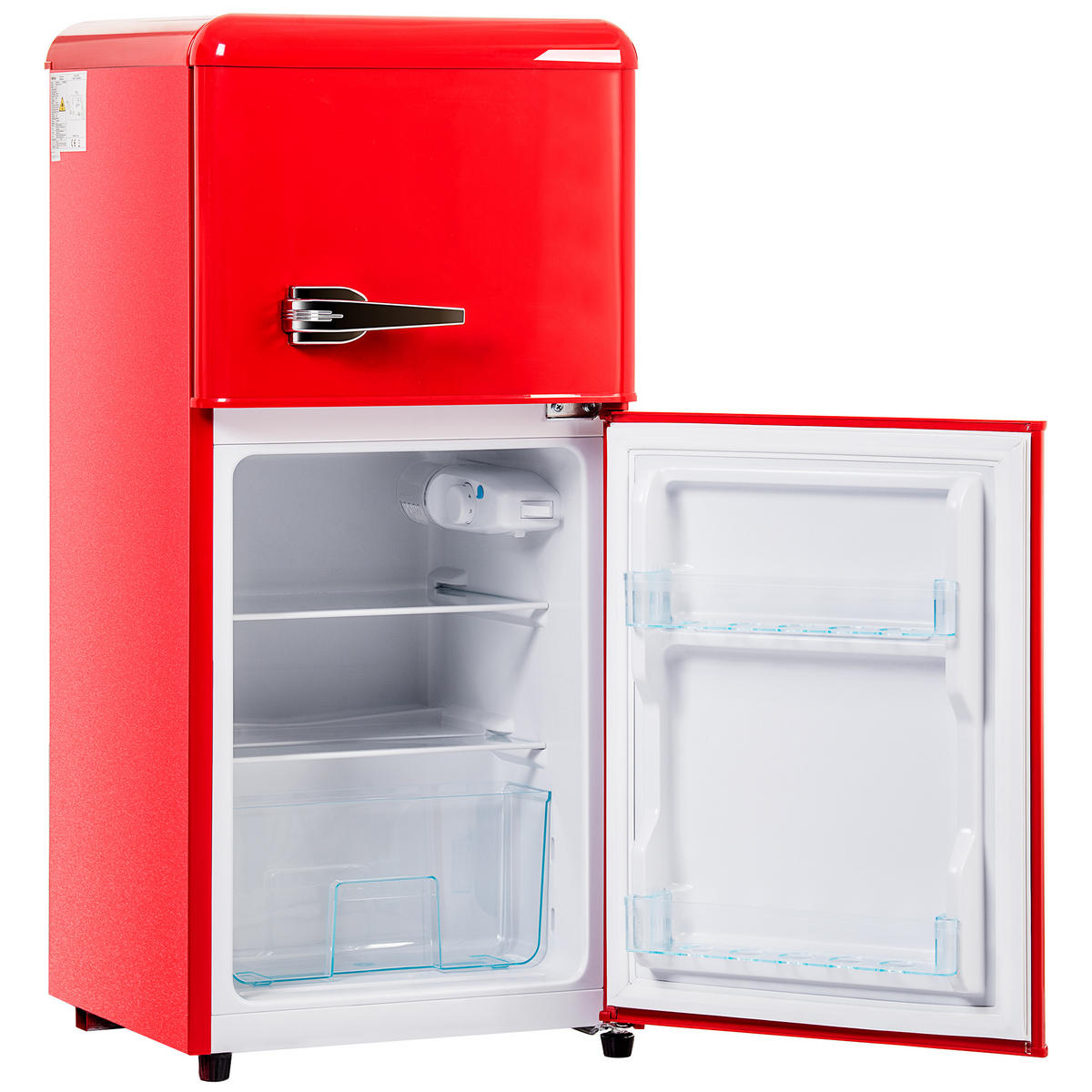 KUHLSCHRANK 45.5/42/88.8 cm Rot 60L mit LED-Licht, Energieklasse E - Rot, Metall (45.5/88.8/42cm) - Oxeza