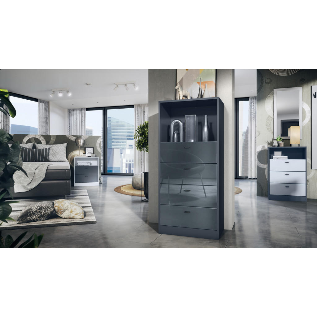 Thumbnail - Vladon Kommode, Grau, Holzwerkstoff, 56x125x36 cm, Wohnzimmer, Kommoden & Sideboards, Highboards