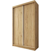 SCHWEBETÜRENSCHRANK Mario 120/216/61 eiche Artisan - Eiche Artisan, Holzwerkstoff (120/216/61cm) - Beautysofa