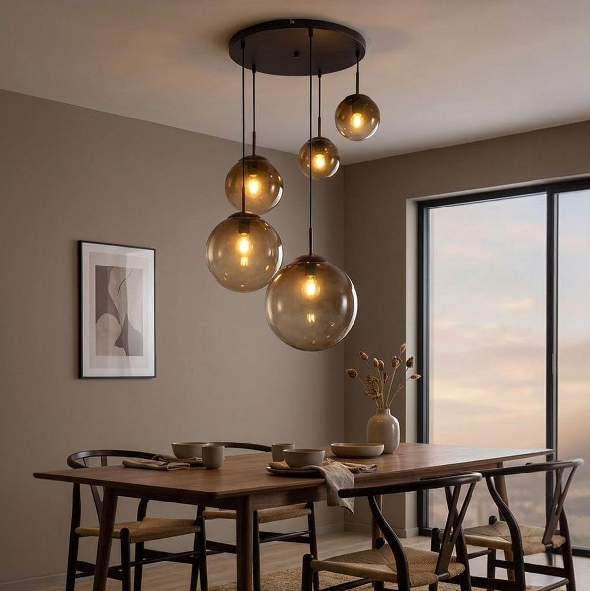 LED HÄNGELAMPE Varus Orange Glas - Orange, Glas (65/65/150cm) - Globo Lighting