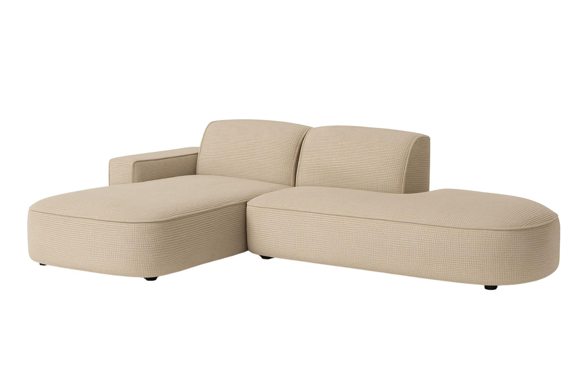 ECKSOFA Cursal Atelier, Stoff Artico, Beige, Links - Beige, Holz (284/166cm) - Kaiser Möbel
