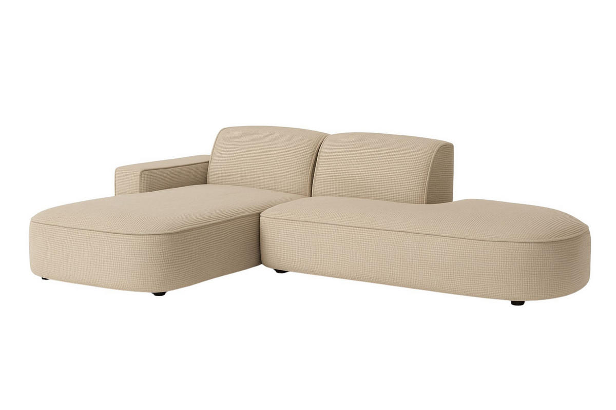 ECKSOFA Cursal Atelier, Stoff Artico, Beige, Links - Beige, Holz (284/166cm) - Kaiser Möbel