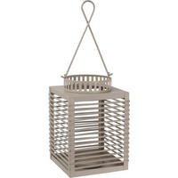 LATERNE Metall mit dekorativem Griff - Grau, Metall (20/33.5/20cm) - Home Styling Collection