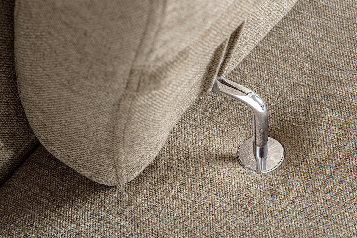 SCHLAFECKSOFA RATLO links 4/5-Sitzer mit Bettkasten, dunkelbeige - Beige/Silberfarben, Textil (270/190cm) - KONSIMO®