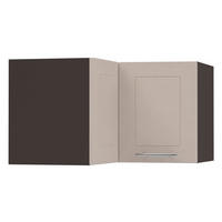 ECKHÄNGESCHRANK Kvantum W12/60/36 Lava / Kaschmir Matt 60 / 60 / 36cm - Kaschmir/Dunkelgrau, Holz/Holzwerkstoff (60/36/60cm) - Feldmann-Wohnen