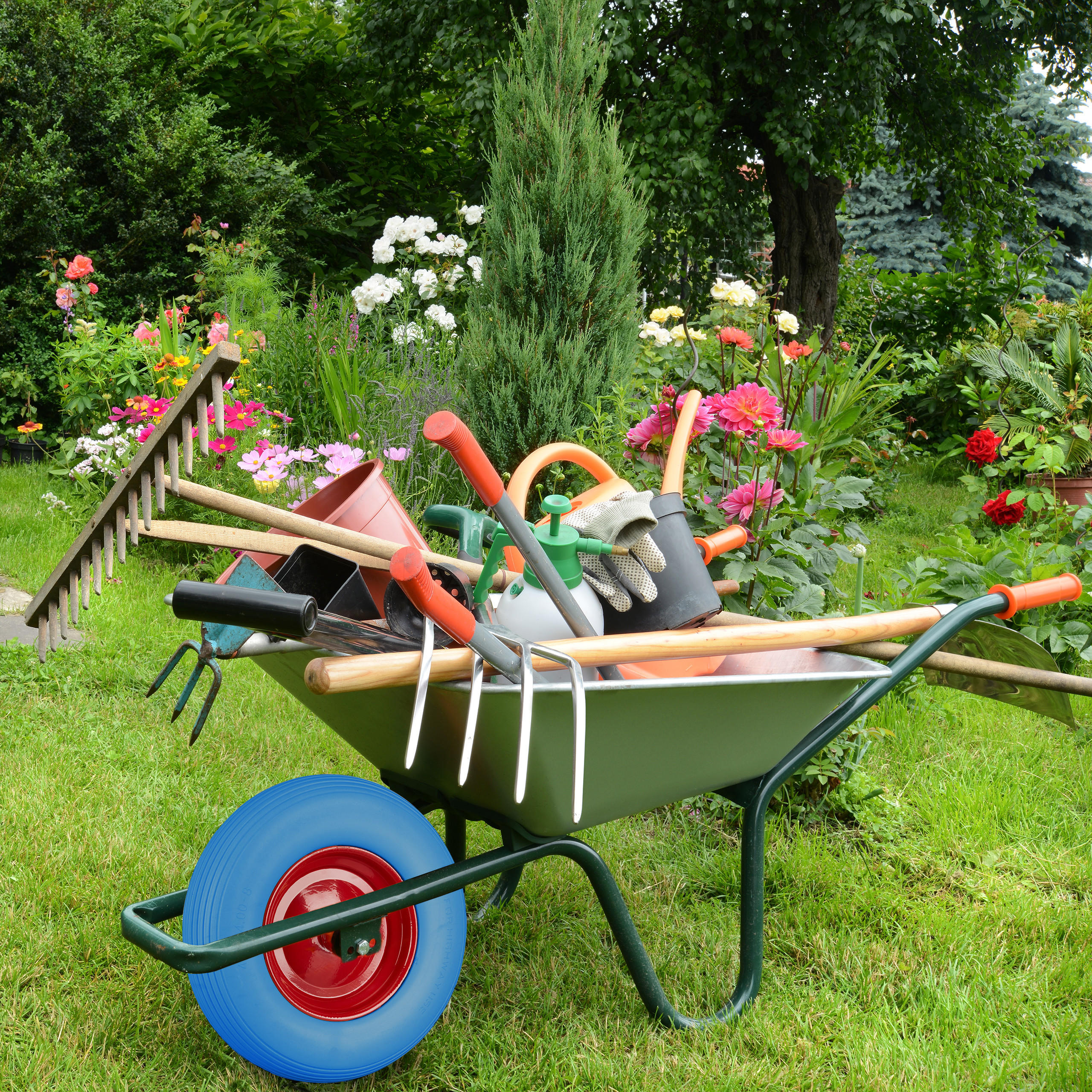 SCHUBKARRENRAD - Multicolor, Kunststoff/Metall (39/39/9cm) - Relaxdays